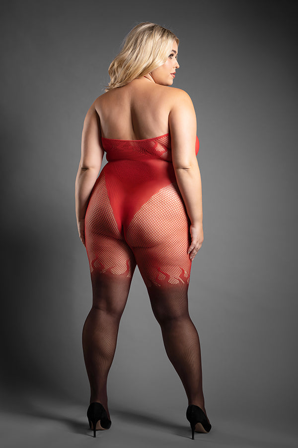 Plus Size Flame Body Stocking